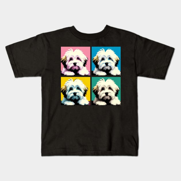 Pop Retro Coton de Tulear Art - Cute Puppy Kids T-Shirt by PawPopArt